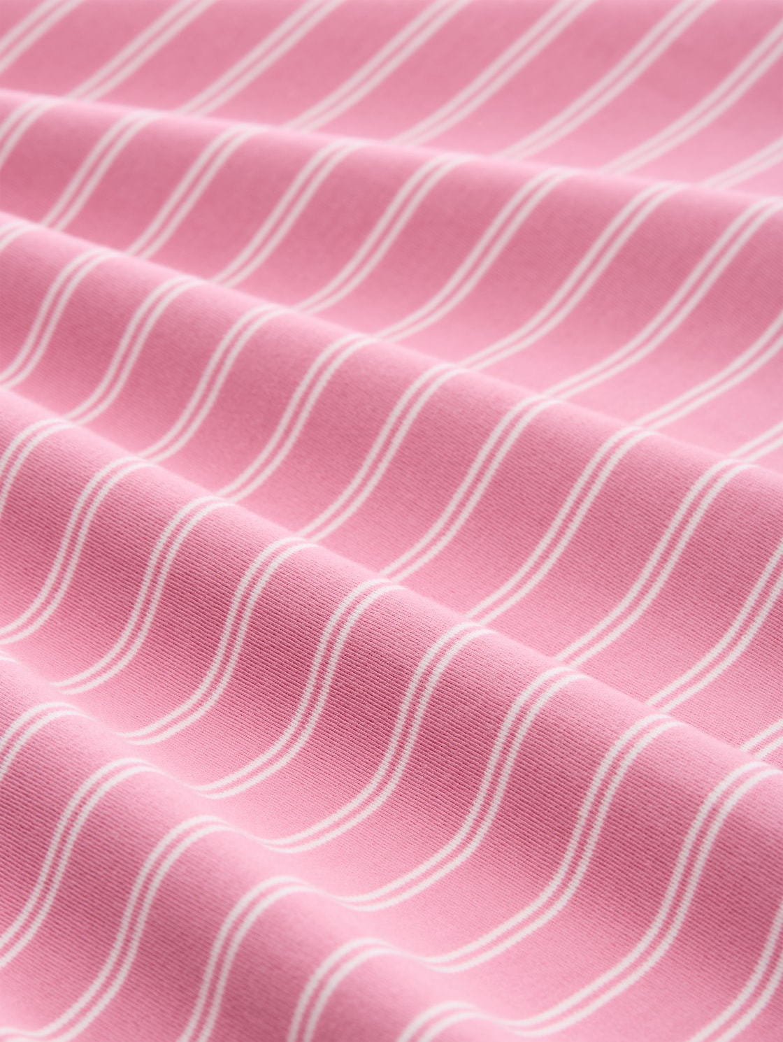 Boxy Fit Langarmshirt mit Herz-Stickerei - pink white stripe - Material-Ansicht