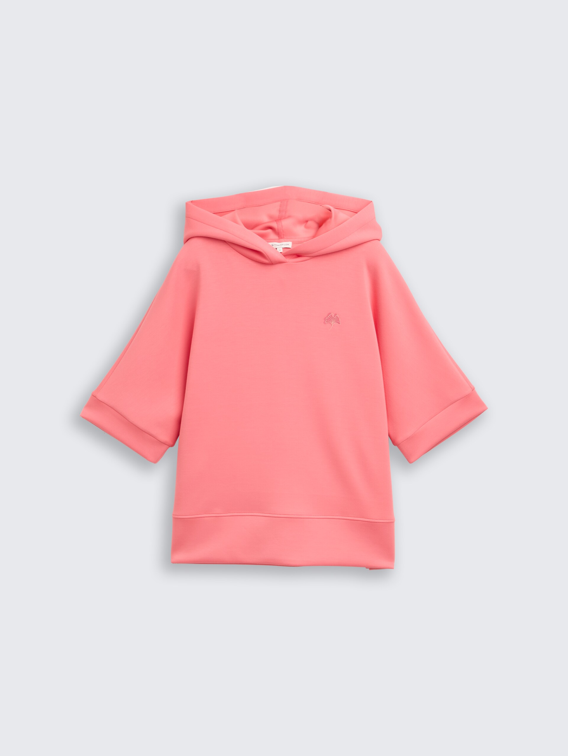 Hoodie Sweatshirt aus Scuba - soft coral pink - Vorder-Produkt-Ansicht