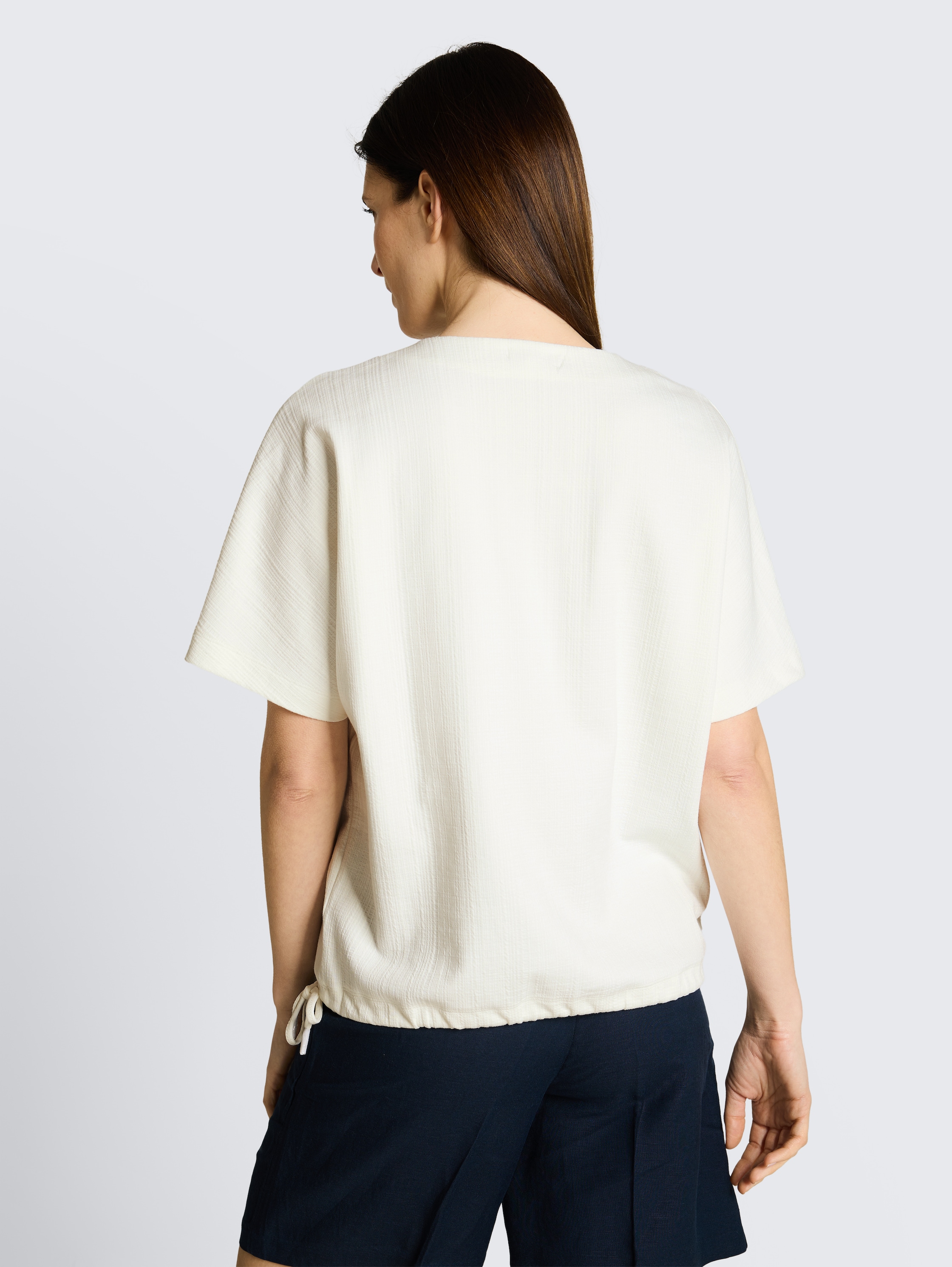 Jacquard Sweatshirt mit V-Ausschnitt - whisper_white - 