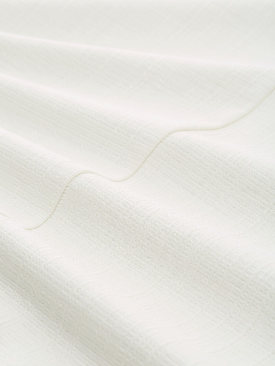 Jacquard Sweatshirt mit V-Ausschnitt - Whisper White - Material-Ansicht