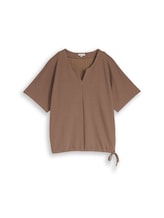 Ausgewählt, Jacquard Sweatshirt mit V-Ausschnitt von Tom Tailor, braun