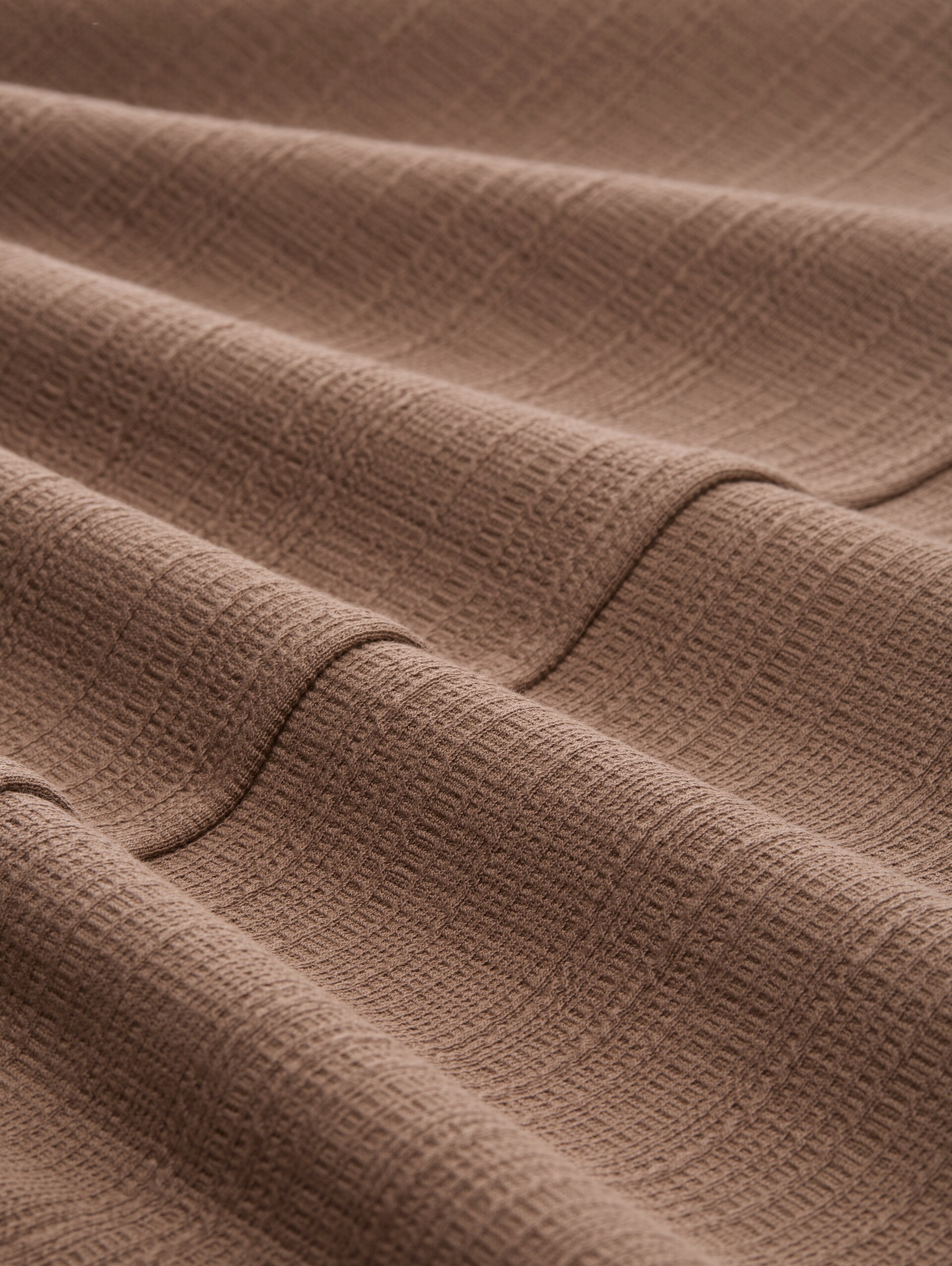 Jacquard sweatshirt met V-hals - taupe grey - Materiaalweergave