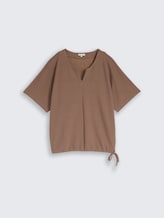 Jacquard Sweatshirt mit V-Ausschnitt - taupe grey - Vorder-Produkt-Ansicht