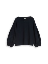 Nicht ausgewählt, Boxy Sweatshirt mit Lochstickerei von Tom Tailor, blau
