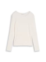 Nicht ausgewählt, Slim Fit Langarmshirt mit Rippstruktur von , weiß