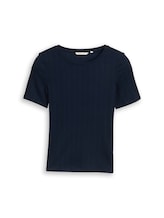 Ausgewählt, Slim Fit Pointelle T-Shirt von Tom Tailor, blau