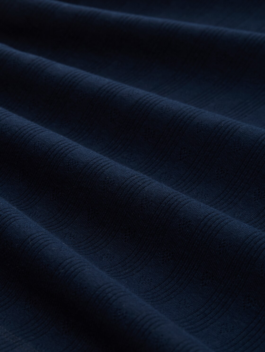 Pointelle Langarmshirt mit Deko-Knopfleiste - sky captain blue - Material-Ansicht