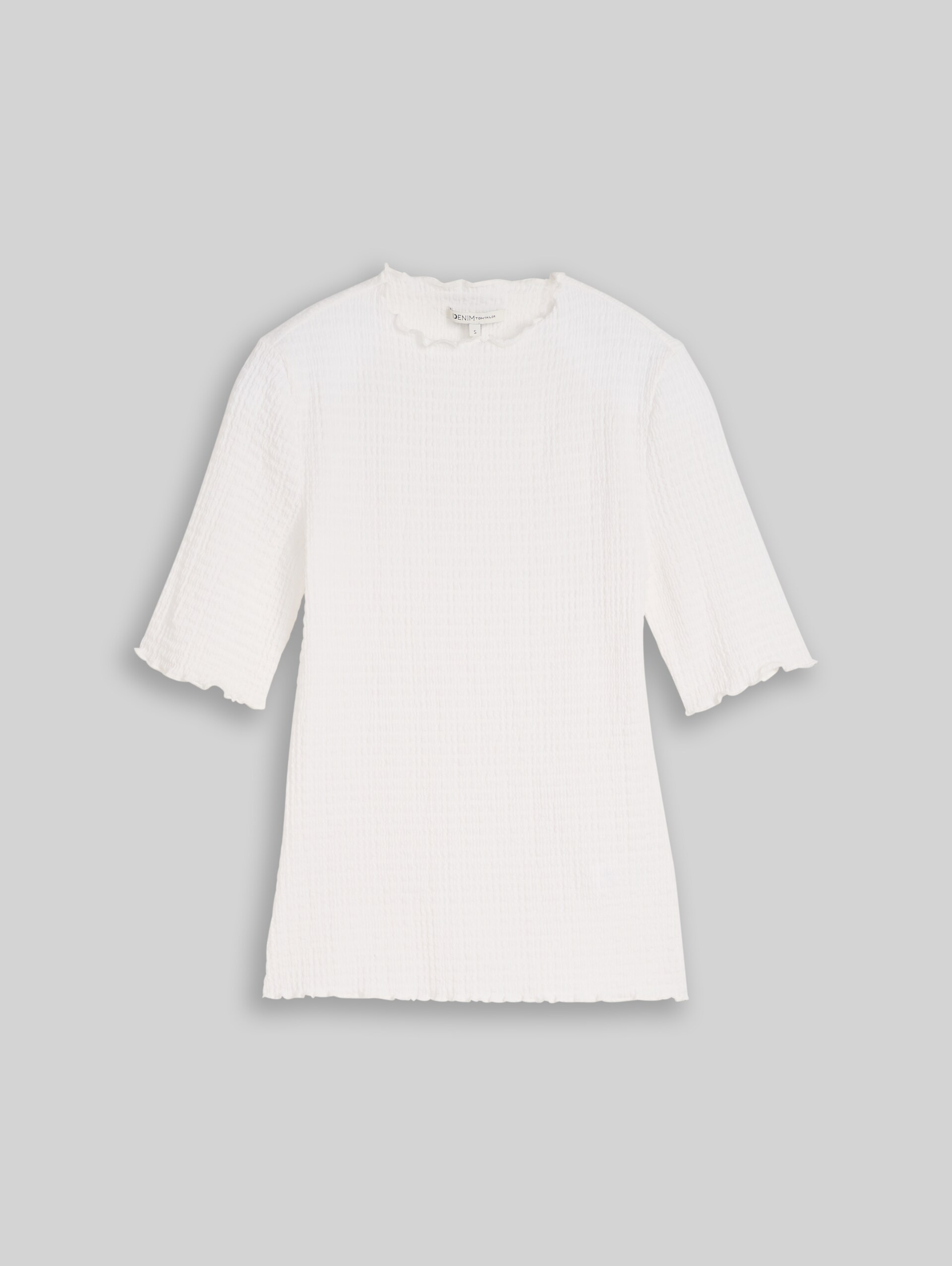 Slim Fit Crinkle T-Shirt - off white - Vorder-Produkt-Ansicht