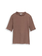 Ausgewählt, Slim Fit Crinkle T-Shirt von Tom Tailor, braun