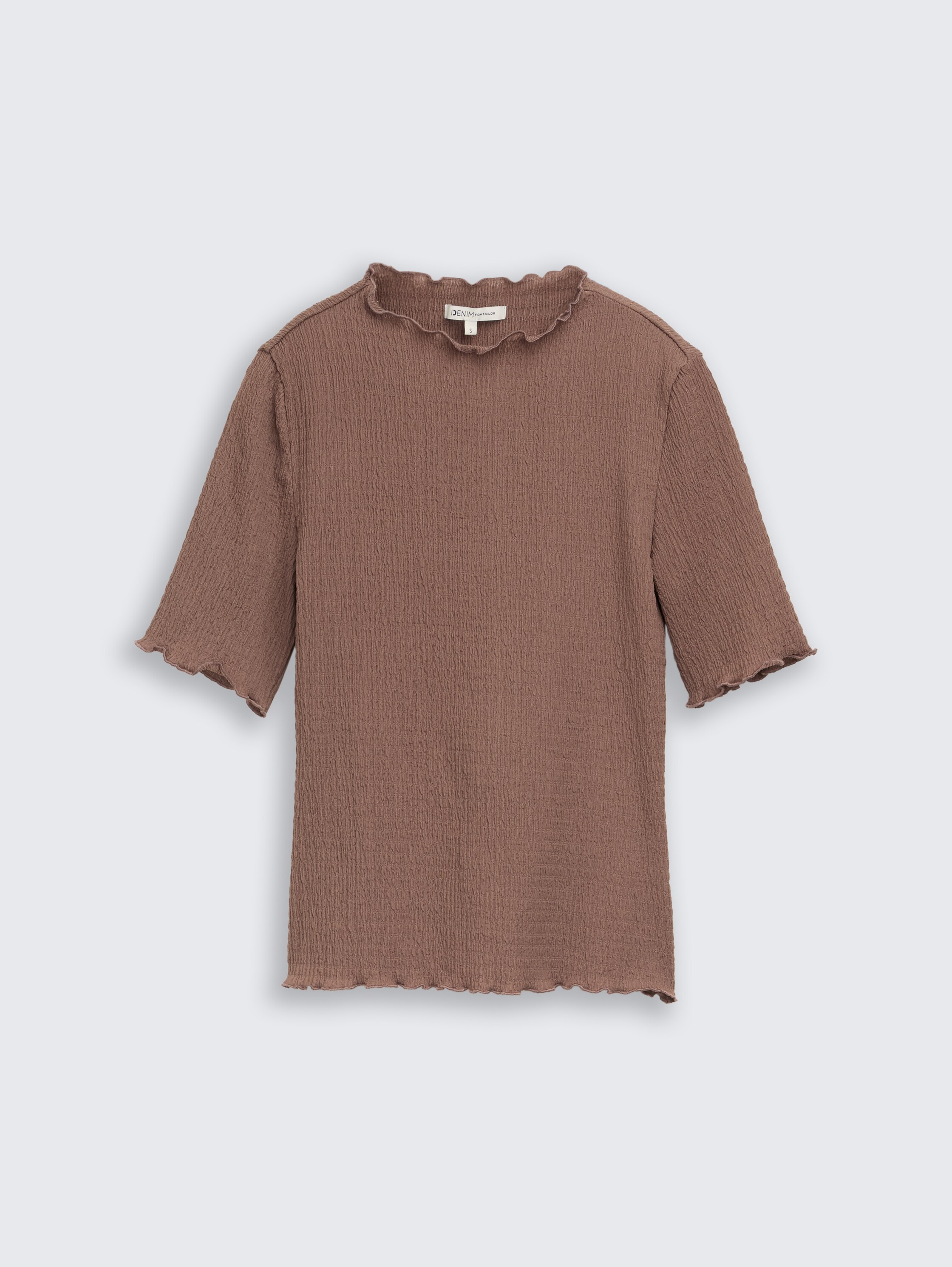Slim fit crinkle T-shirt - taupe_brown - 