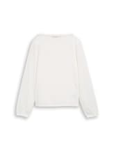 Ausgewählt, Loose Fit Crinkle Langarmshirt von Tom Tailor, weiß