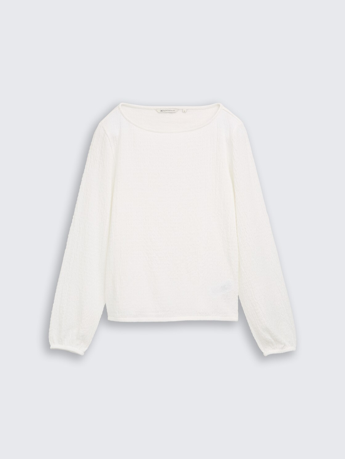 Loose Fit Crinkle Langarmshirt - off white - Vorder-Produkt-Ansicht