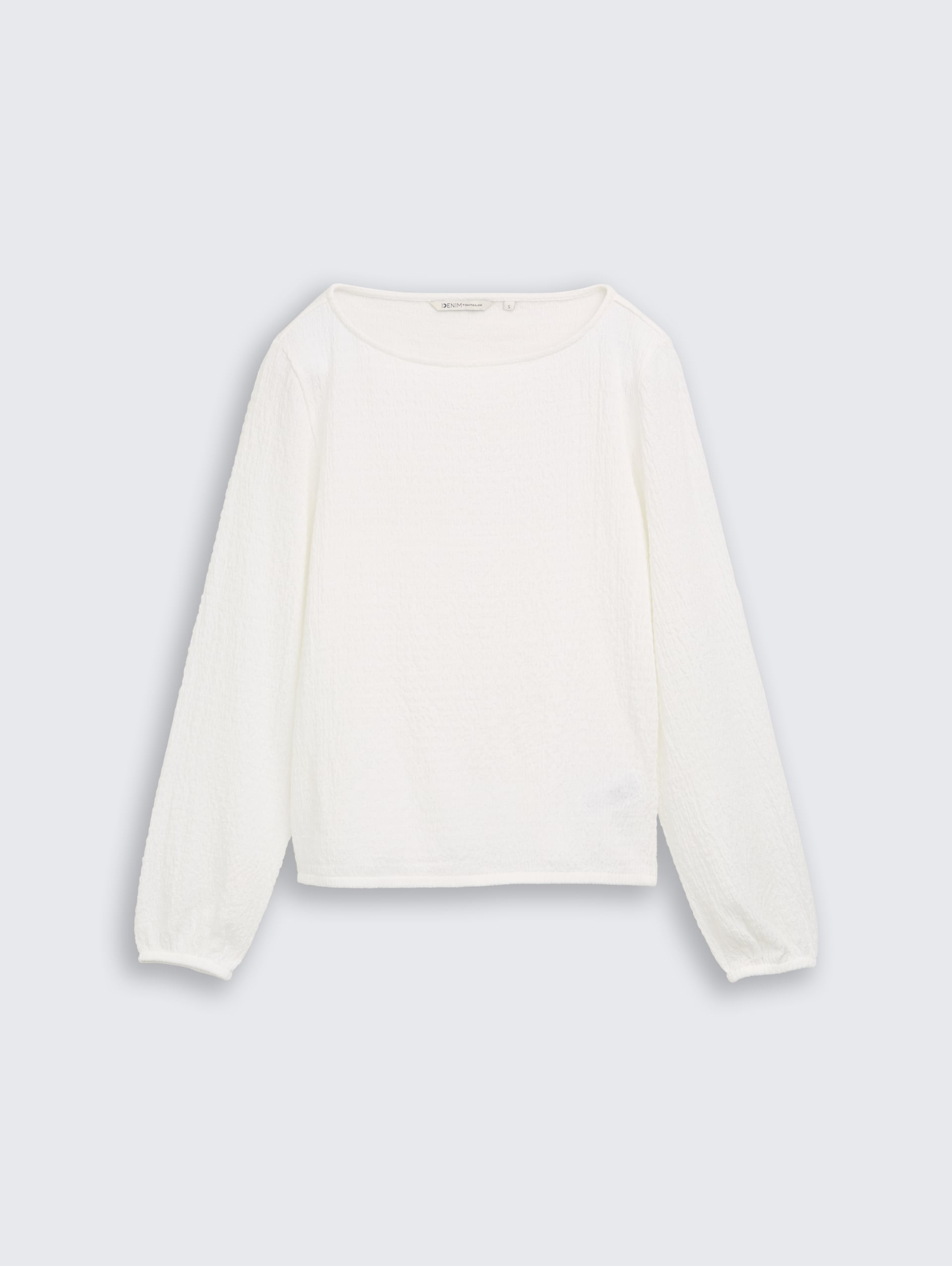 Loose Fit Crinkle Langarmshirt - off white - Vorder-Produkt-Ansicht