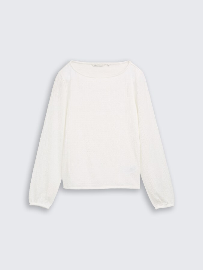 Loose Fit Crinkle Langarmshirt von Denim Female, off white