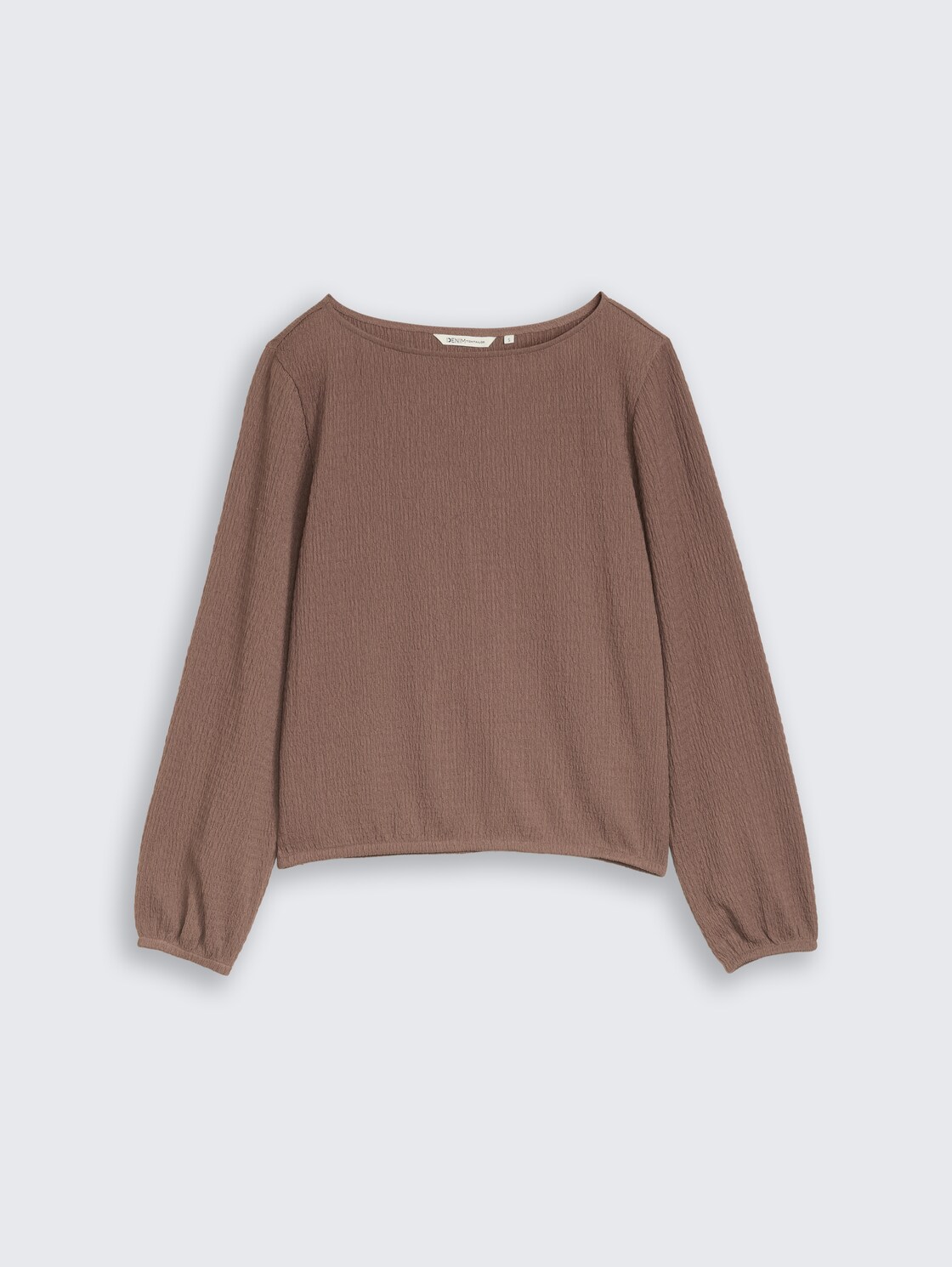 Loose Fit Crinkle Langarmshirt - taupe brown - Vorder-Produkt-Ansicht