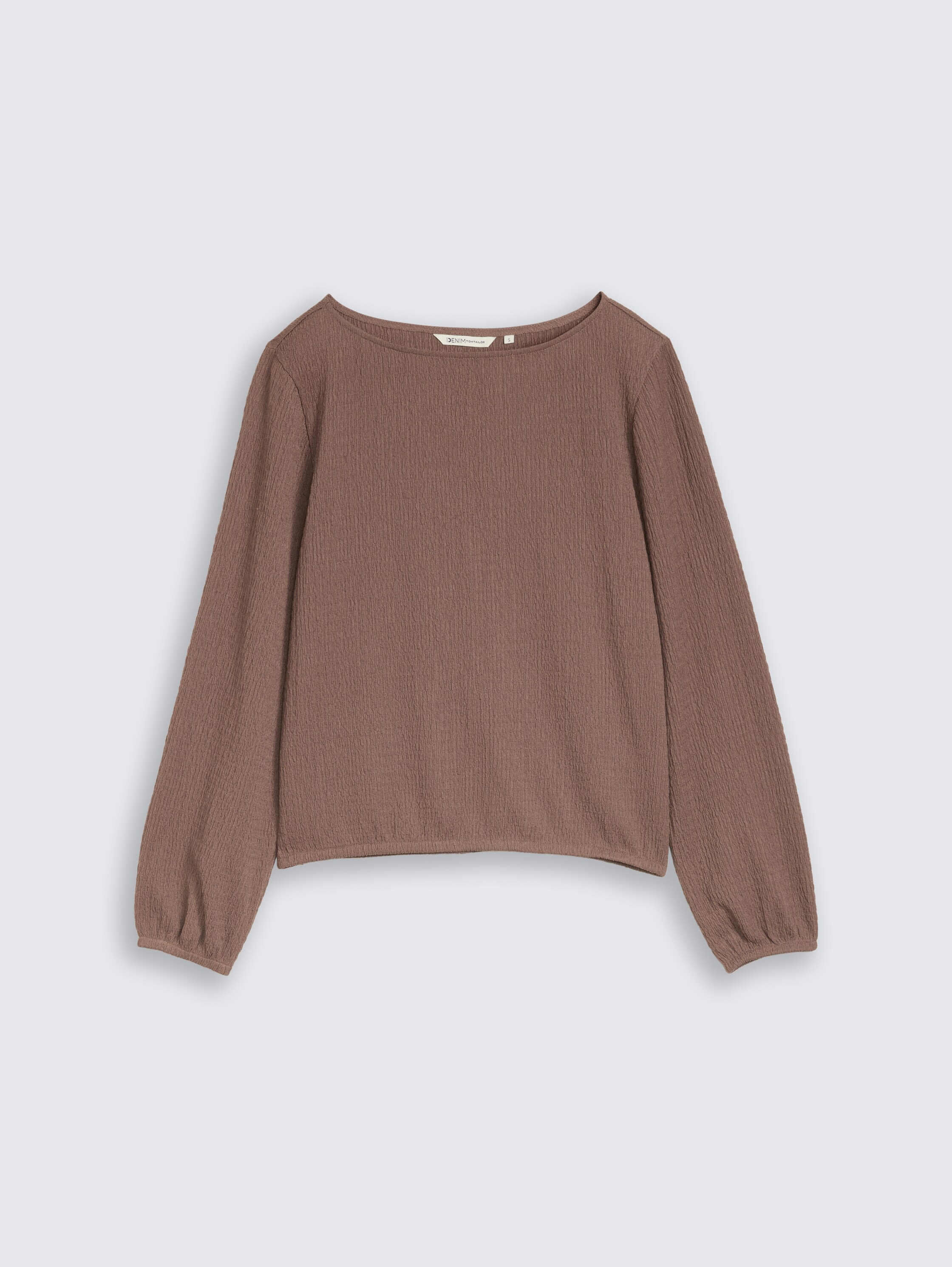 Loose fit crinkle shirt met lange mouwen - taupe_brown - 