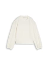 Ausgewählt, Loose Fit Scuba Langarmshirt von Tom Tailor, weiß