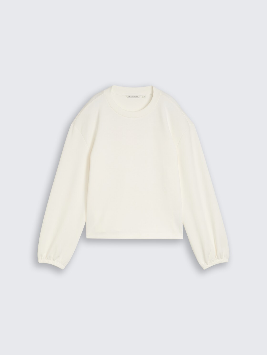 Loose Fit Scuba Langarmshirt - off white - Vorder-Produkt-Ansicht