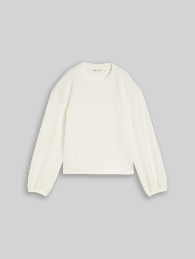 Loose fit scuba shirt met lange mouwen door Denim Female, off white