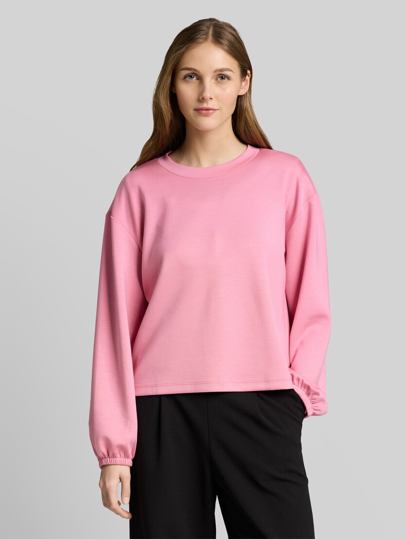 Loose Fit Scuba Langarmshirt von Denim Female, Soft Blush Rose