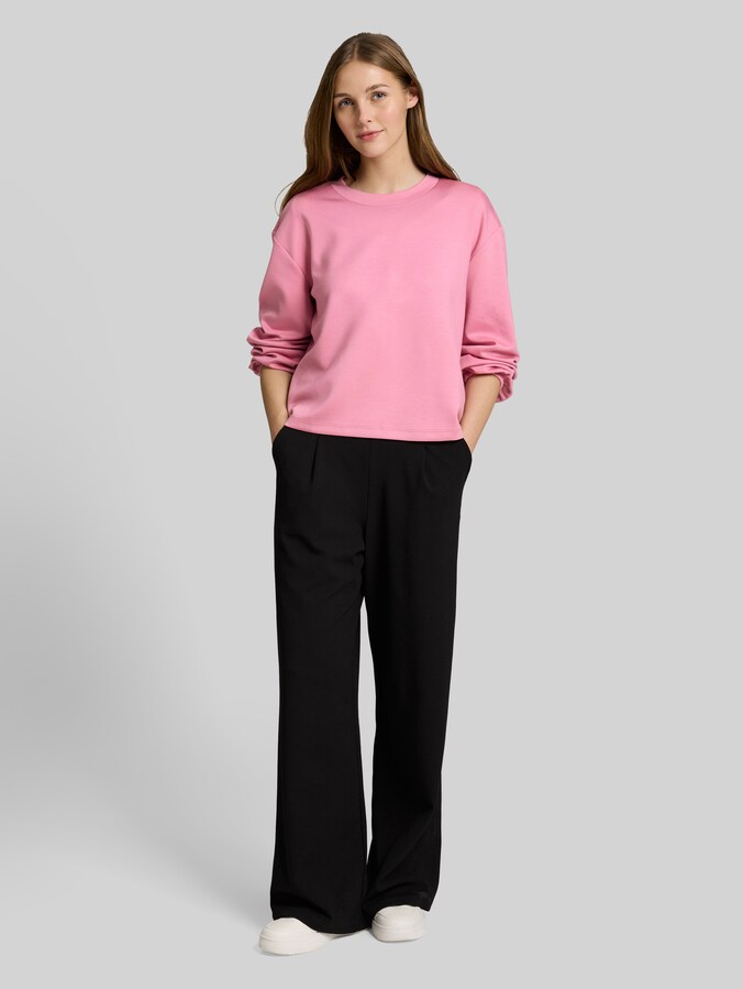 Loose Fit Scuba Langarmshirt von Denim Female, Soft Blush Rose