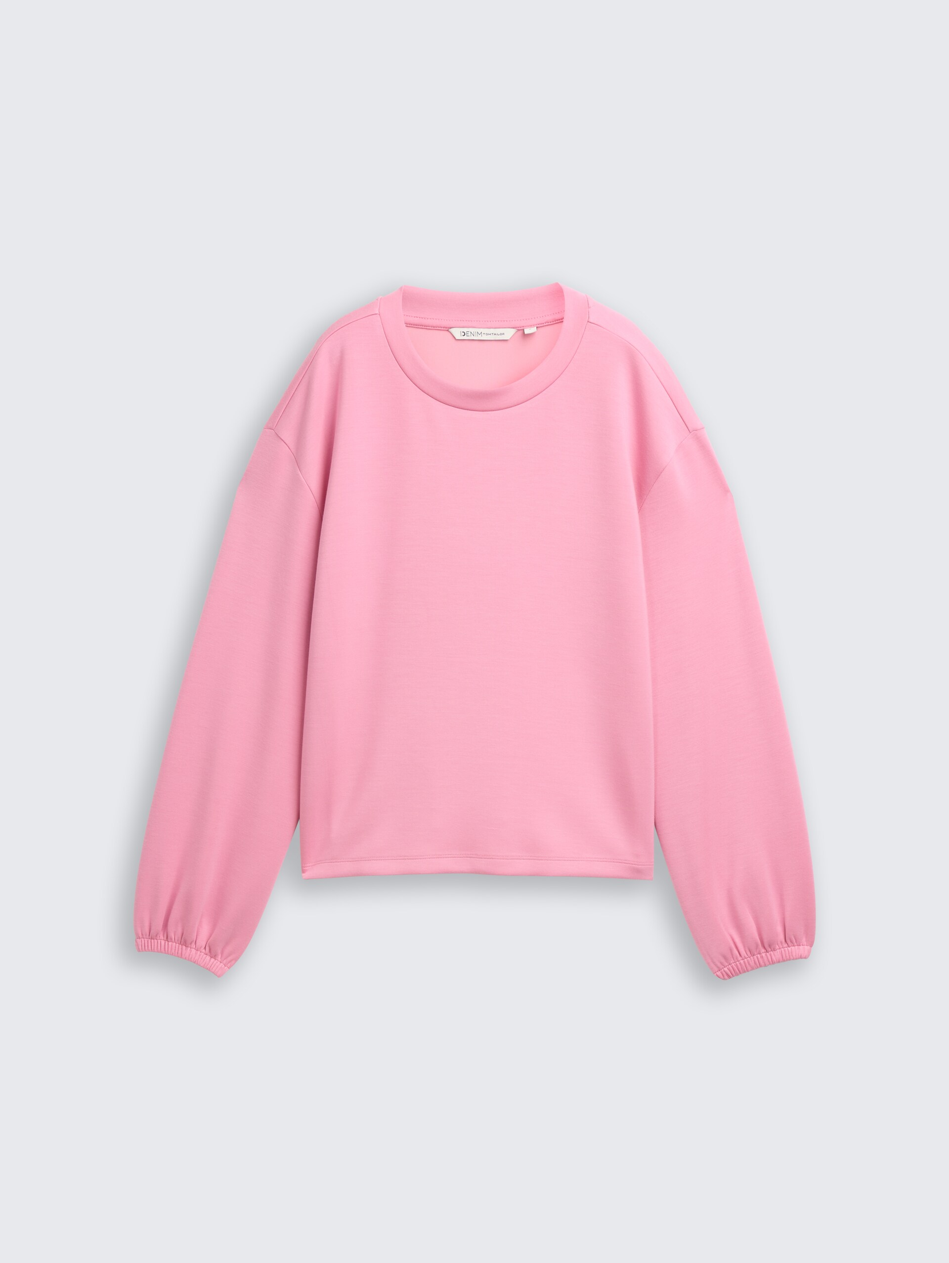 Loose Fit Scuba Langarmshirt - Soft Blush Rose - Vorder-Produkt-Ansicht