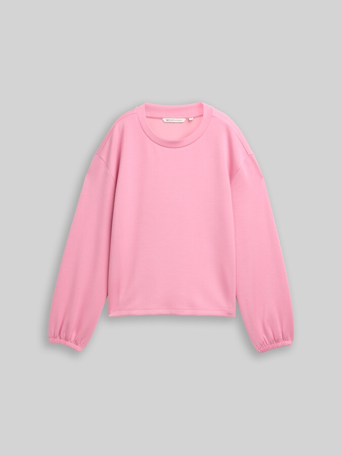 Loose fit scuba shirt met lange mouwen door Denim Female, Soft Blush Rose