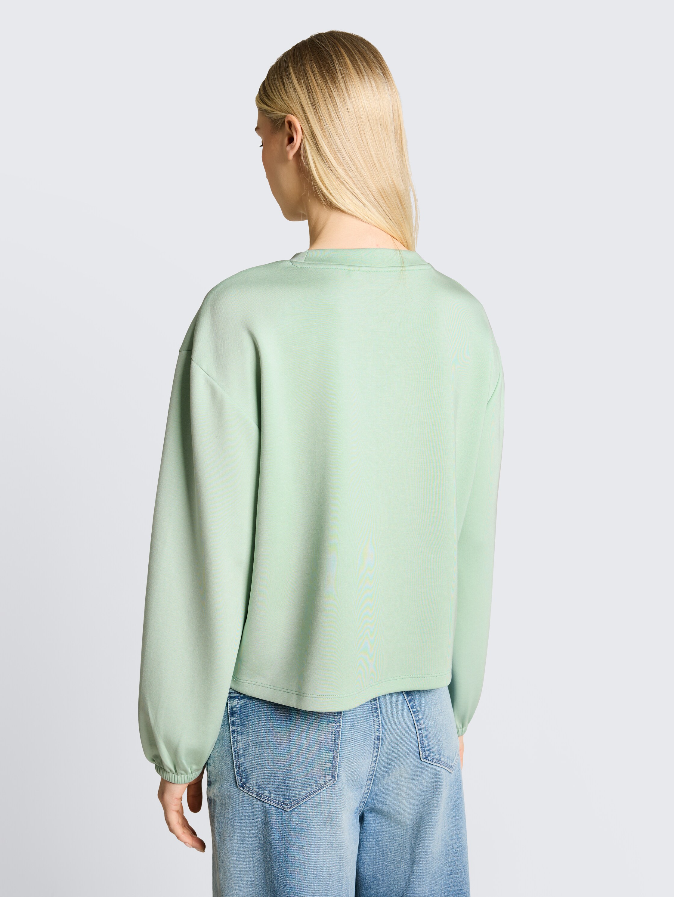 Loose fit scuba long-sleeved shirt - light_matcha_green - 