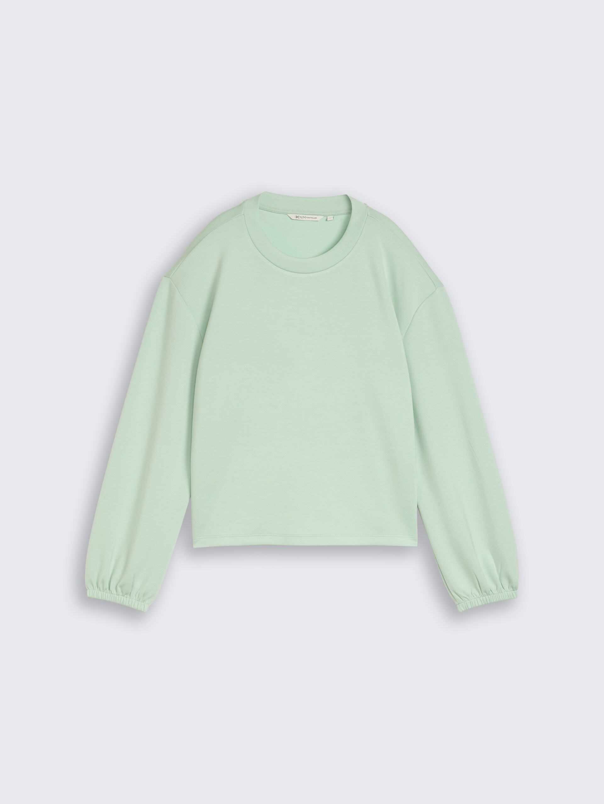 Loose Fit Scuba Langarmshirt - light matcha green - Vorder-Produkt-Ansicht