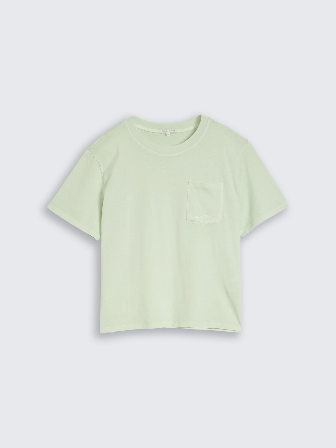 Boxy Fit T-Shirt mit Brusttasche - light matcha green - Vorder-Produkt-Ansicht
