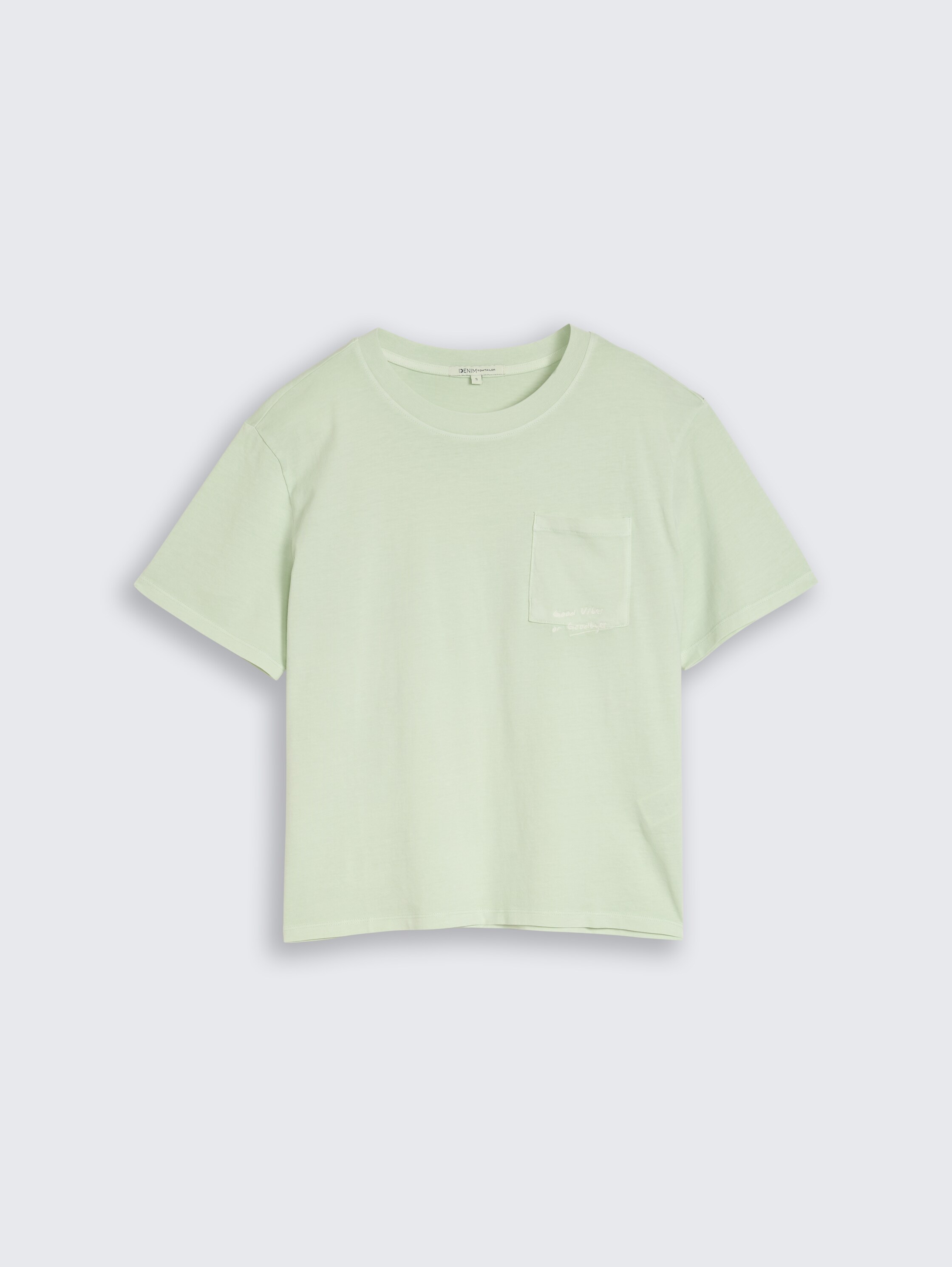 T-shirt coupe carrée avec poche poitrine - light matcha green - Vue de face du produit