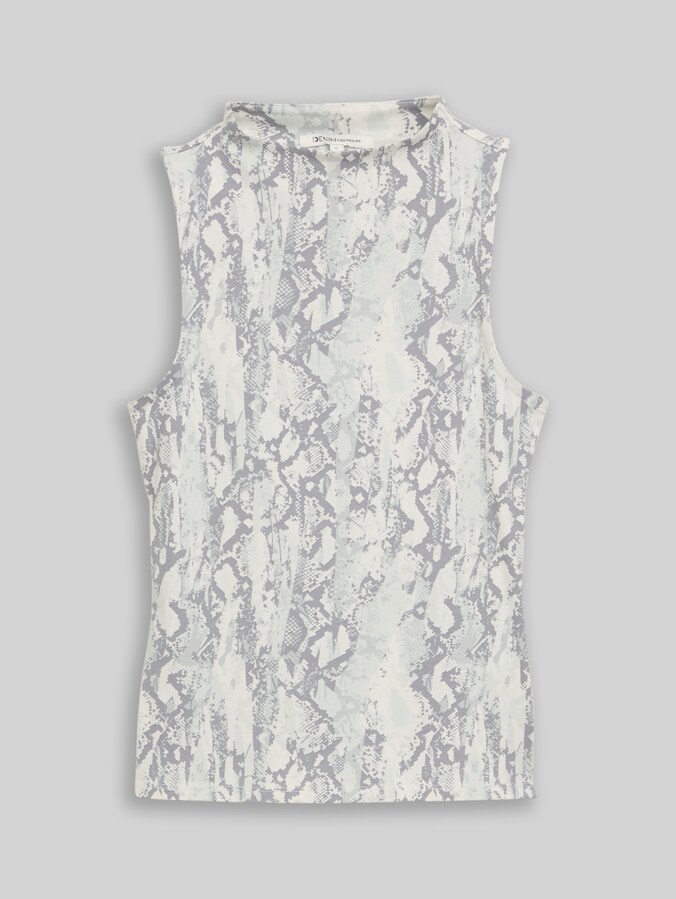 Slim fit top met slangenprint door Denim Female, faded snake print