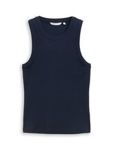 Ausgewählt, Slim Fit Top mit Rippstruktur von Tom Tailor, blau