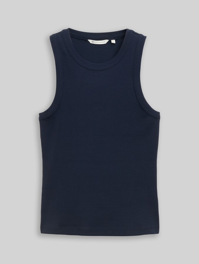 Haut slim fit à structure côtelée par Denim Female, sky captain blue