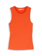 Nicht ausgewählt, Slim Fit Top mit Rippstruktur von Tom Tailor, orange