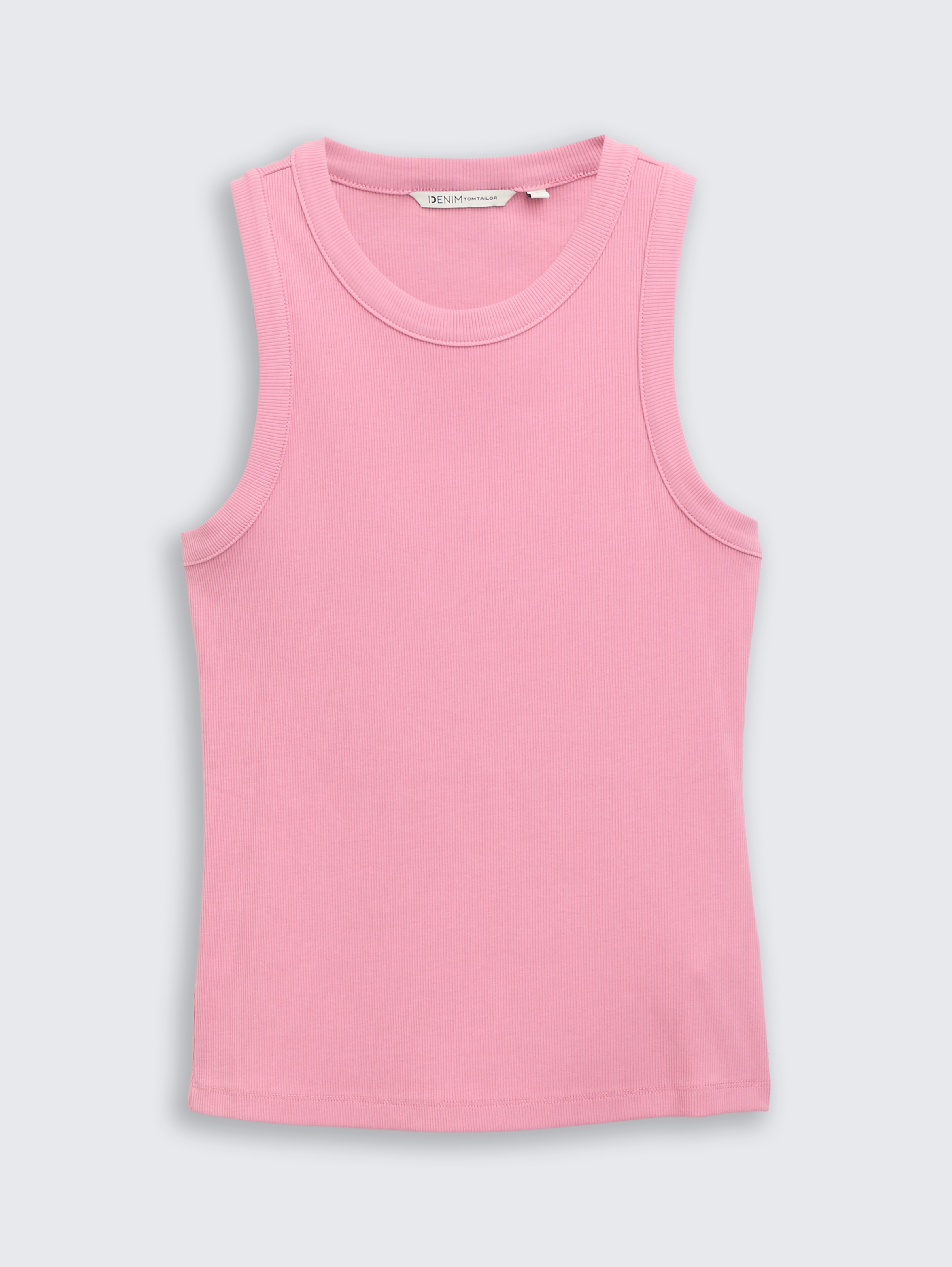 Slim Fit Top mit Rippstruktur von Denim Female, Soft Blush Rose