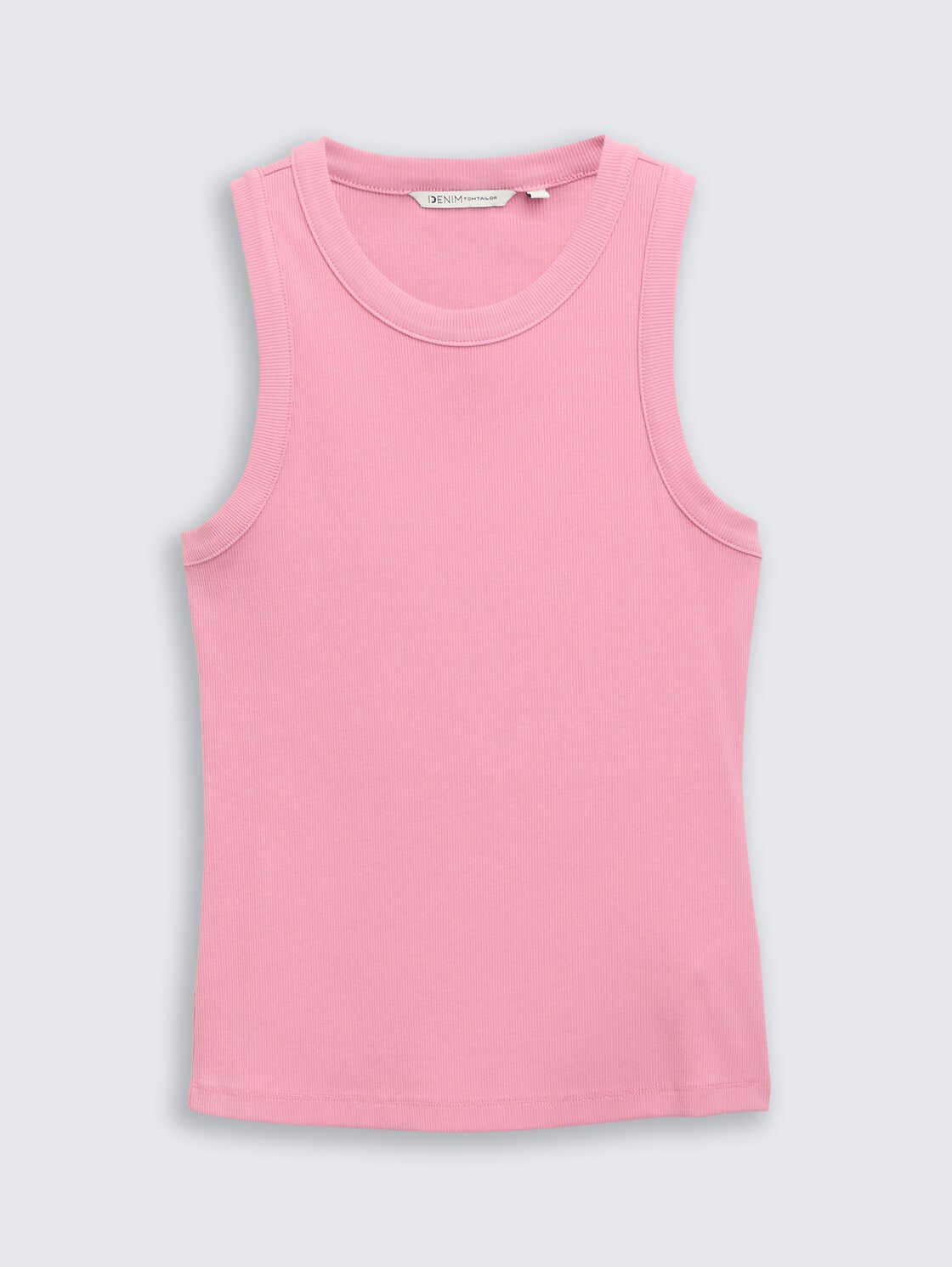 Slim Fit Top mit Rippstruktur - Soft Blush Rose - Vorder-Produkt-Ansicht