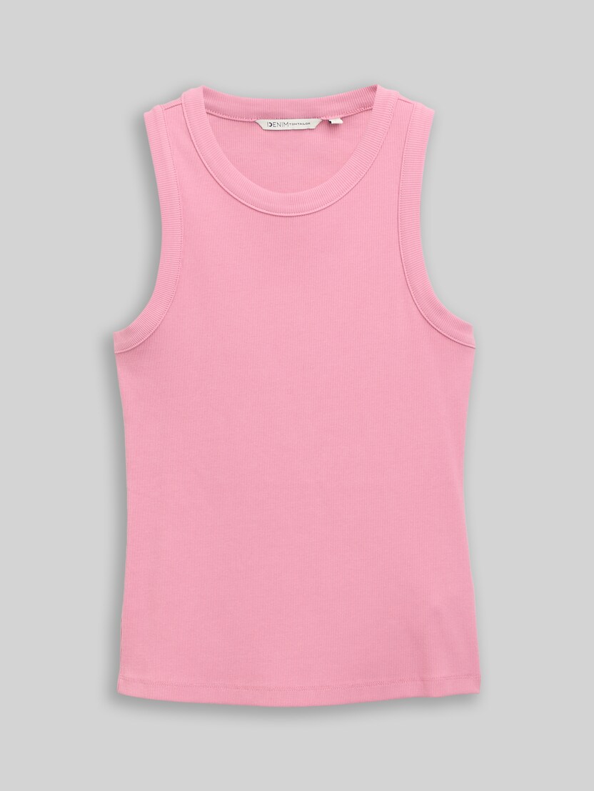 Slim Fit Top mit Rippstruktur von Denim Female, Soft Blush Rose