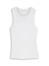 Nicht ausgewählt, Slim Fit Top mit Rippstruktur von Tom Tailor, weiß