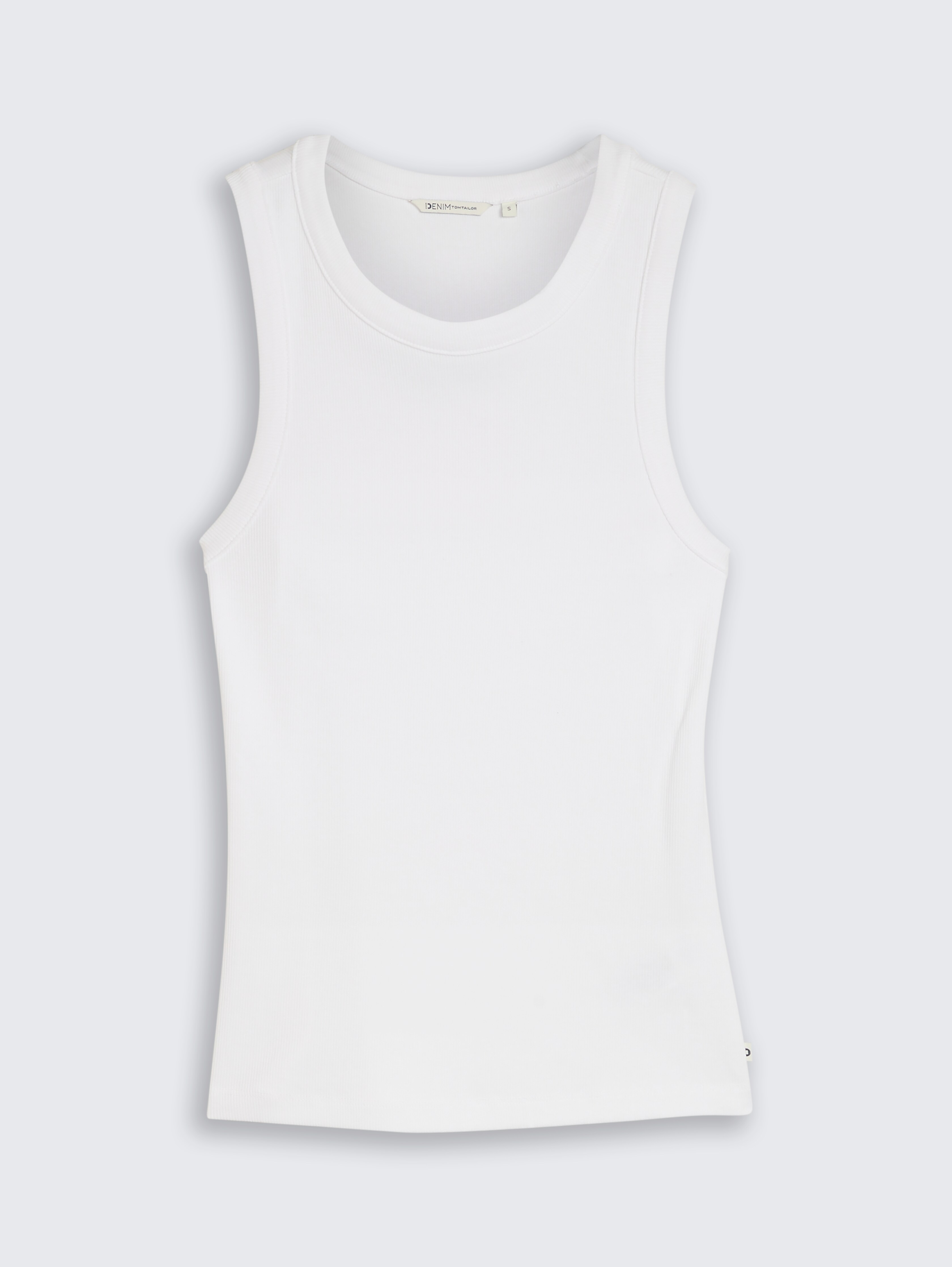 Slim Fit Top mit Rippstruktur von Denim Female, White