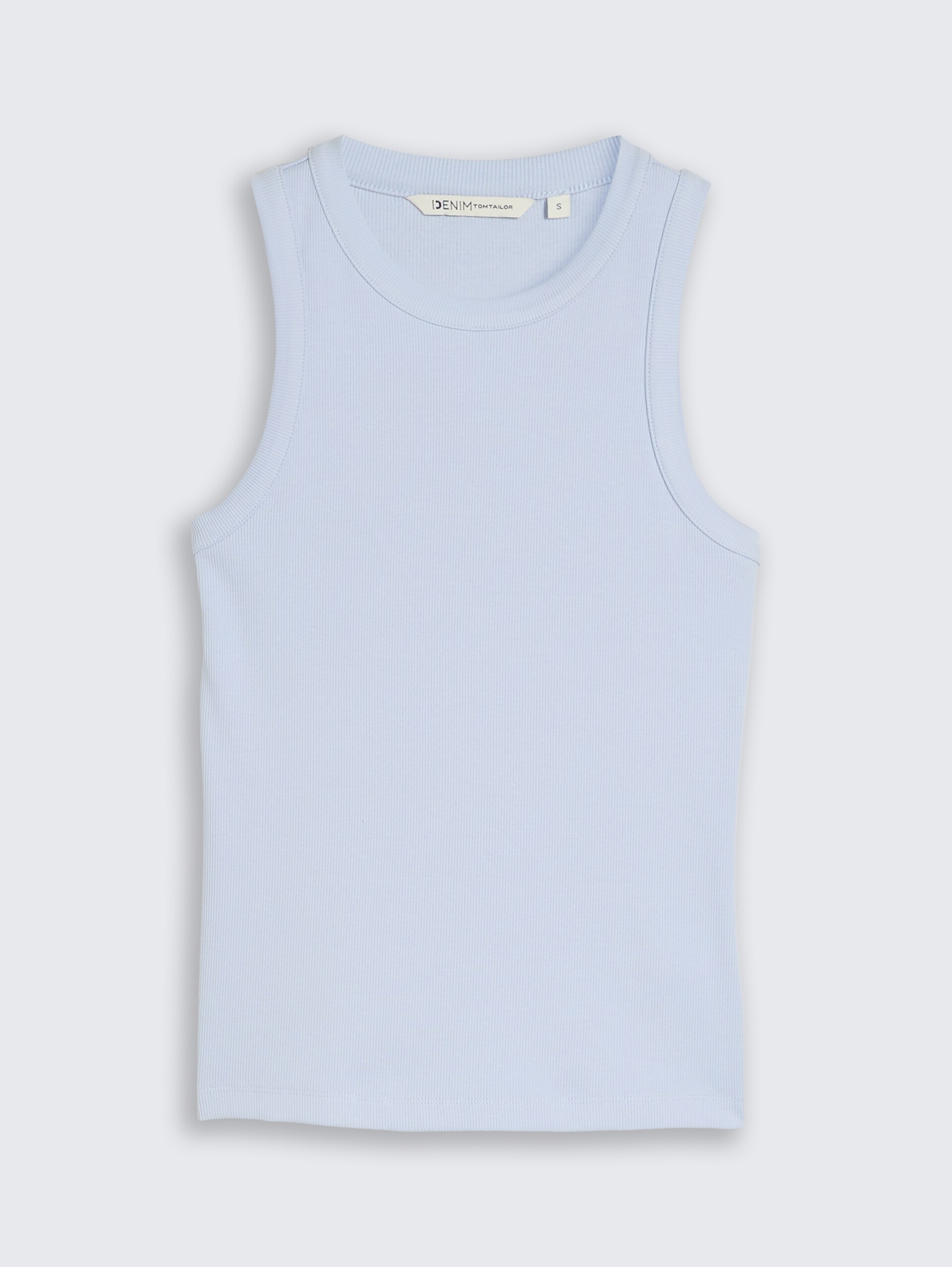 Slim Fit Top mit Rippstruktur - mountain sky blue - Vorder-Produkt-Ansicht