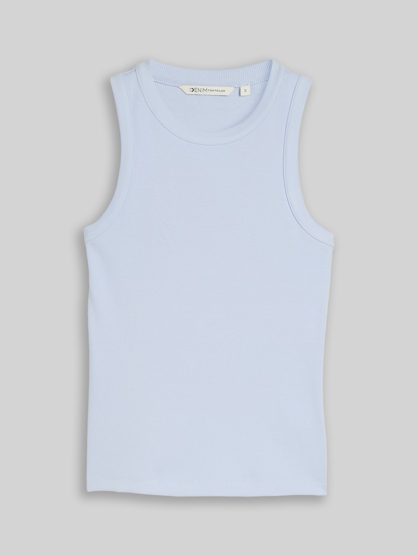 Haut slim fit à structure côtelée par Denim Female, mountain sky blue
