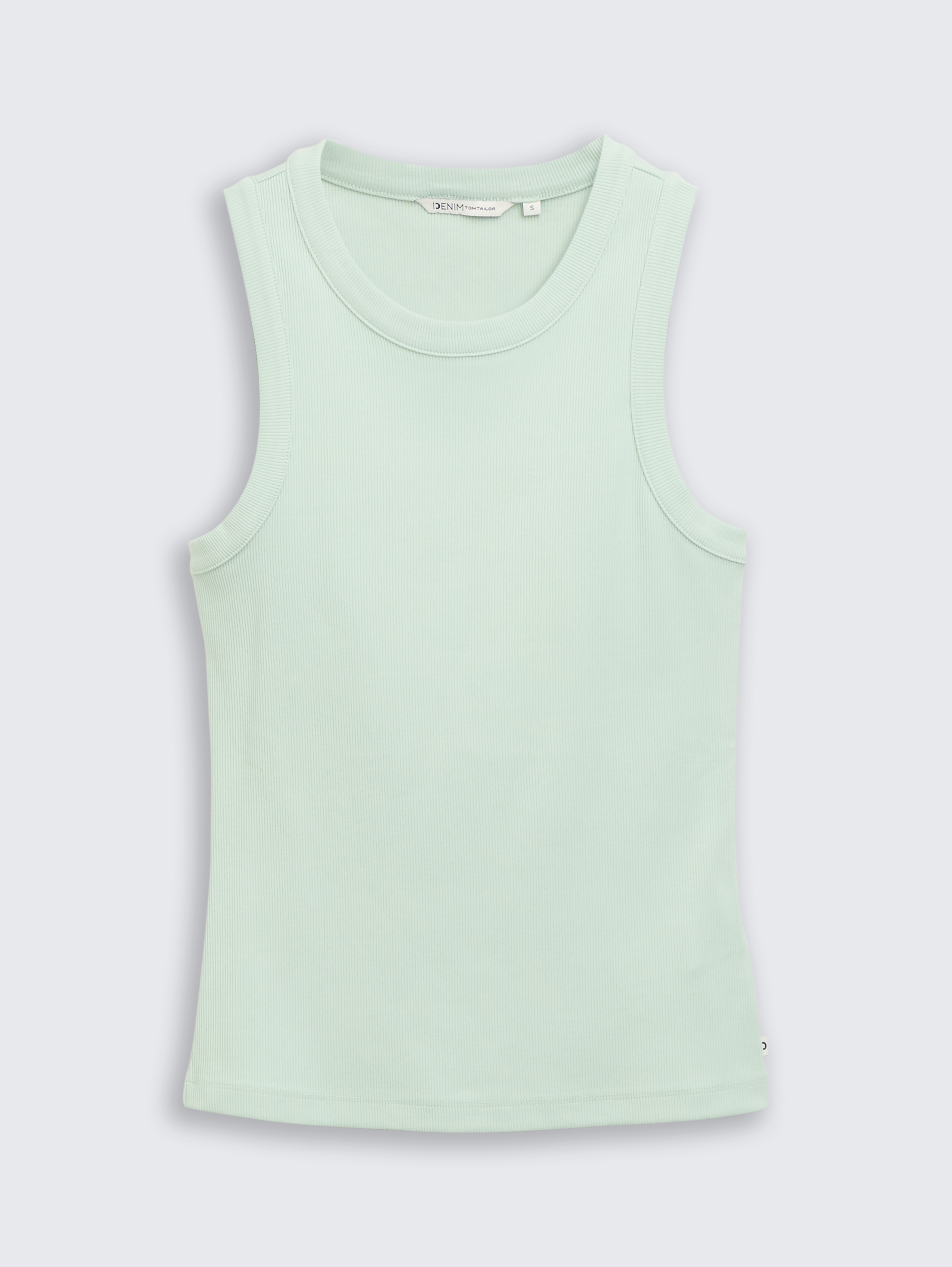 Slim Fit Top mit Rippstruktur von Denim Female, light matcha green