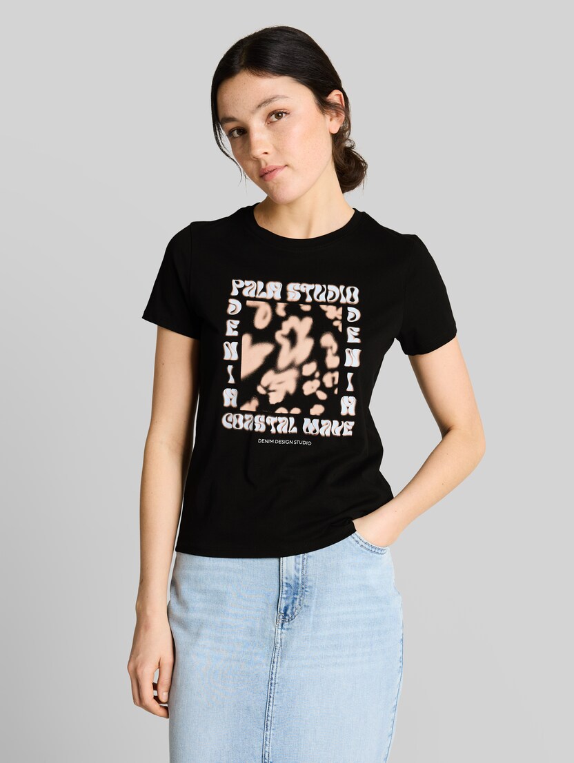 T-shirt met print door Denim Female, deep black