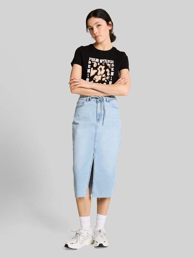 T-Shirt mit Print von Denim Female, deep black