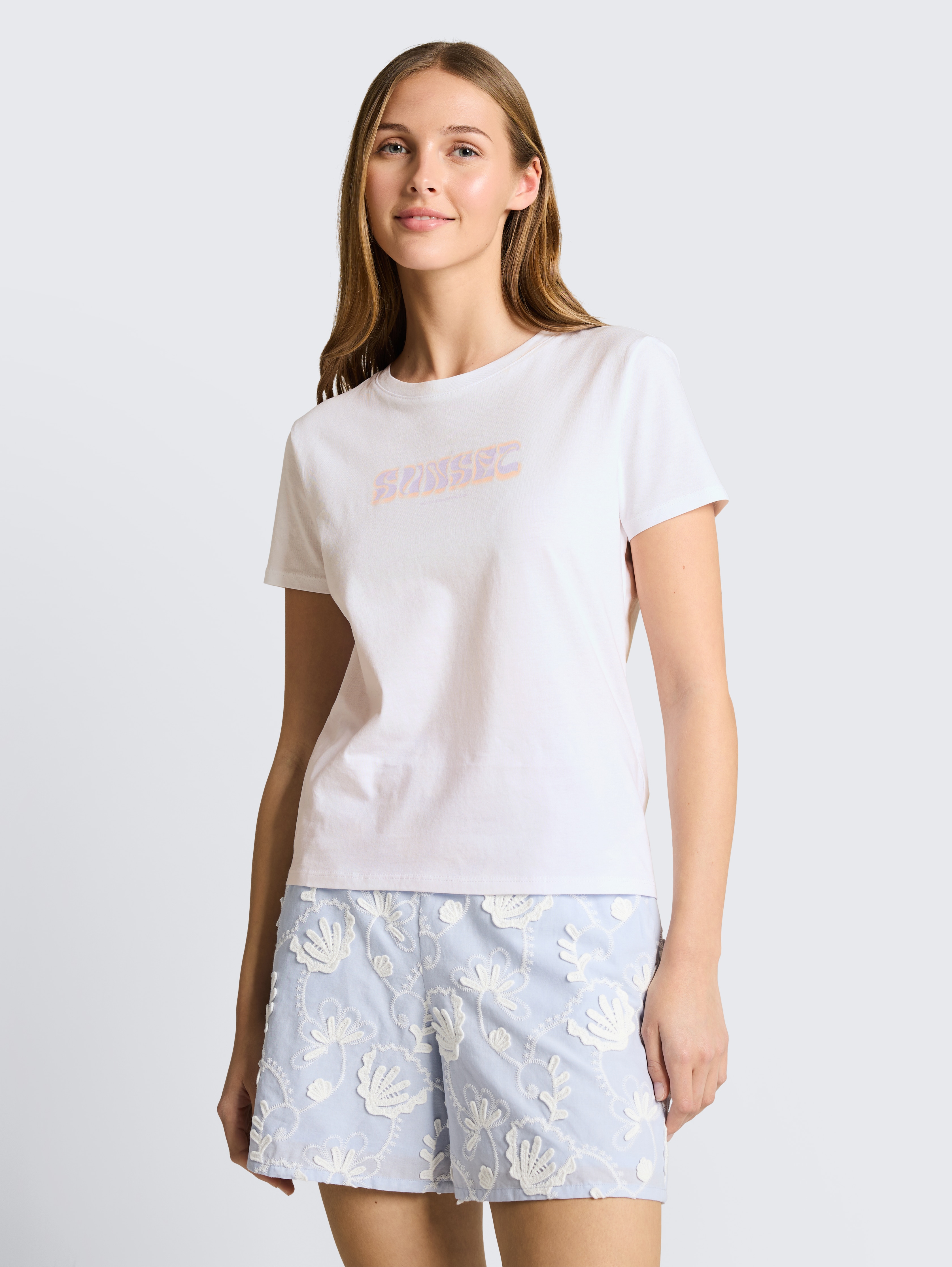 T-Shirt mit Print von Denim Female, White
