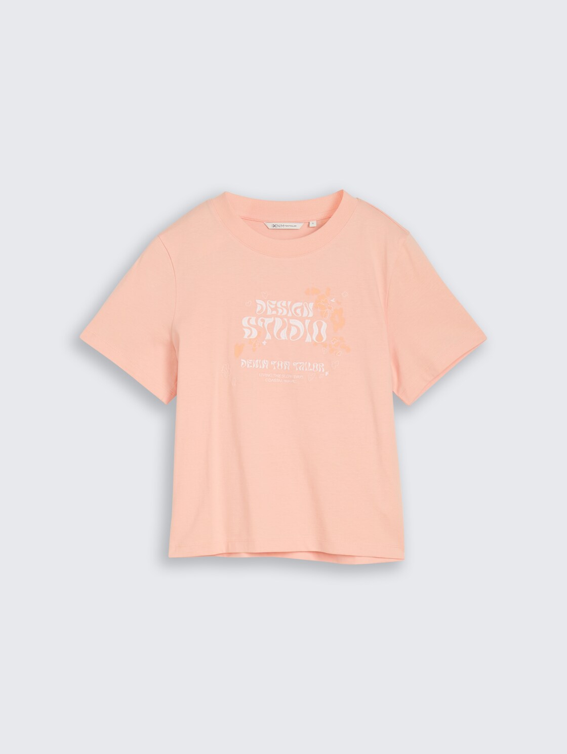 Loose Fit T-Shirt mit Stickerei - Orange Parfait - Vorder-Produkt-Ansicht