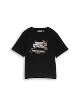 Nicht ausgewählt, Loose Fit T-Shirt mit Stickerei von Tom Tailor, schwarz
