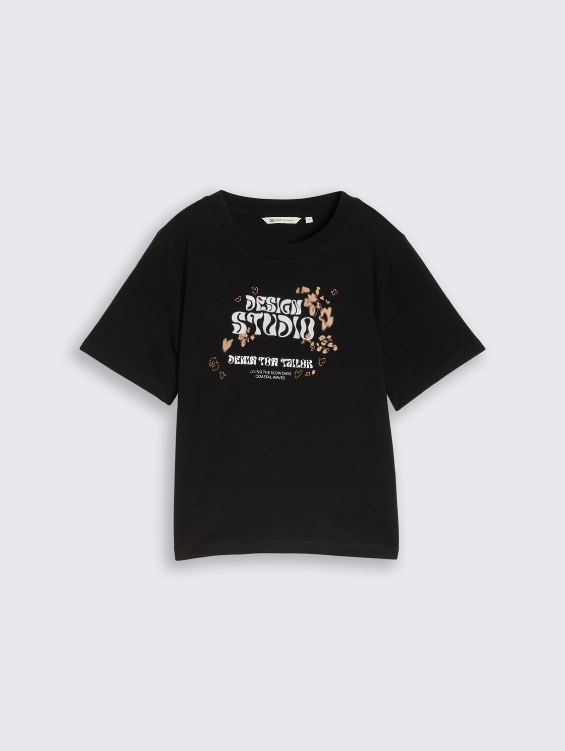 Loose Fit T-Shirt mit Stickerei - deep black - Vorder-Produkt-Ansicht