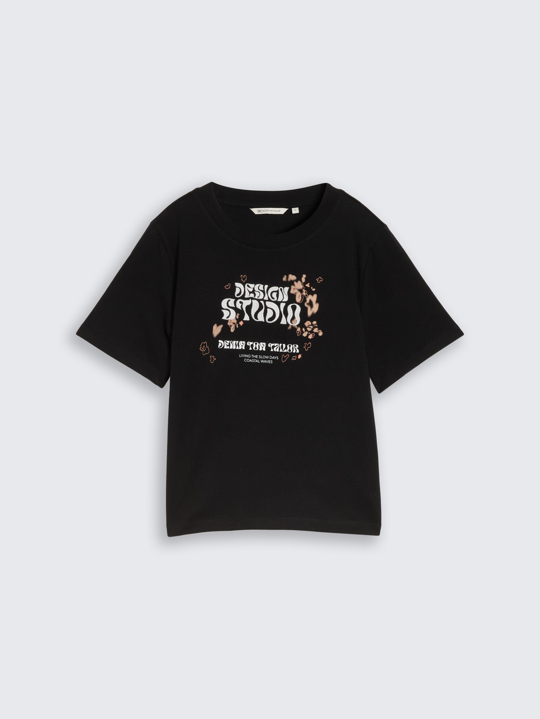 Loose fit T-shirt met borduursel - deep_black_1 - 